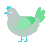 Spotty, a silver and spring chicken with a speckle pattern