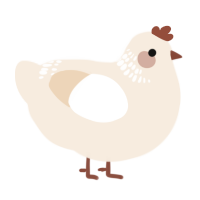 A cream chicken with a neck-band pattern