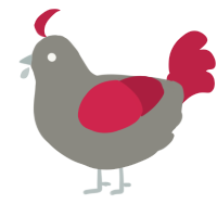 Crim, a ash and crimson chicken