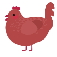 (unnamed), a red chicken with a half-lace pattern