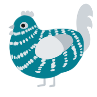 (unnamed), a sea and mist chicken with a bar pattern