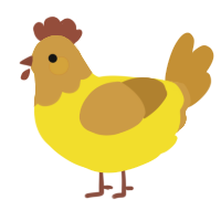A yellow and gold chicken with a head pattern