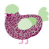 A wine and gluppy chicken with a double-lace pattern