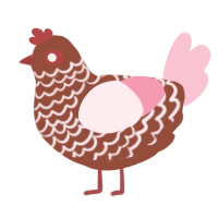 A russet and rose chicken with a lace pattern