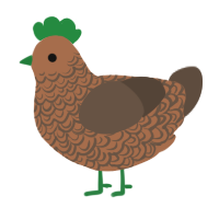 Swawkamanga, a brown and bark chicken with a double-lace pattern