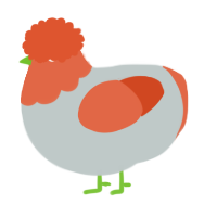 A silver and vermilion chicken with a head pattern