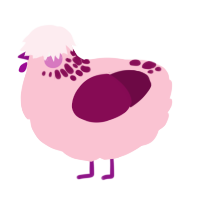 A rose and wine chicken with a neck-speckle pattern