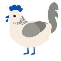 A cream and ash chicken with a neck-speckle pattern