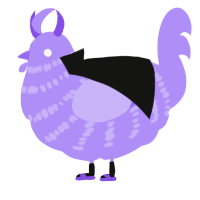 A lilac chicken with a bar pattern