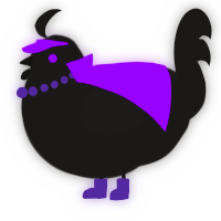 A sable chicken with a neck-speckle pattern