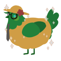 A honey and viridian chicken with a head pattern