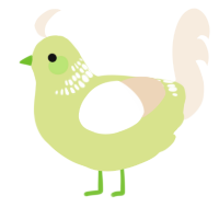 A lemon and cream chicken with a neck-band pattern