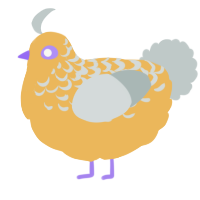 A honey and silver chicken with a half-lace pattern
