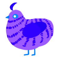 SEAWRLD, a lilac and indigo chicken with a bar pattern