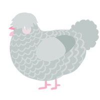 A silver chicken with a lace pattern