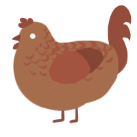 A brown and russet chicken with a half-lace pattern