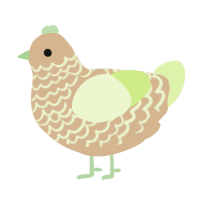 A beige and apple chicken with a lace pattern