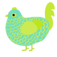 A mint and lime chicken with a lace pattern