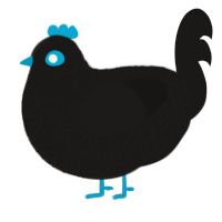 A sable chicken with a double-lace pattern