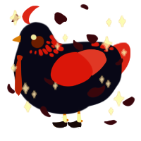 A cream and turquoise chicken with a neck-speckle pattern