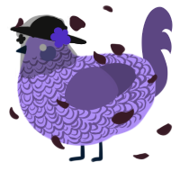A lilac and overcast chicken with a double-lace pattern