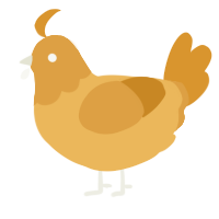A honey and orange chicken with a head pattern