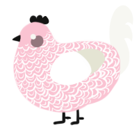 parfum, a rose and white chicken with a double-lace pattern