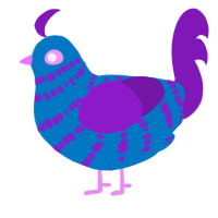 blue failure, a sapphire and violet chicken with a bar pattern