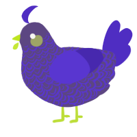 A overcast and indigo chicken with a double-lace pattern