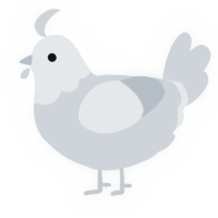 A mist chicken with a head pattern