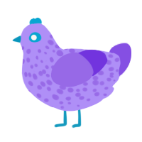 Party Rock Is, a lilac and blurple chicken with a speckle pattern