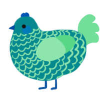 A teal and spring chicken with a lace pattern