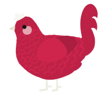 Cherry Soda, a crimson chicken with a lace pattern