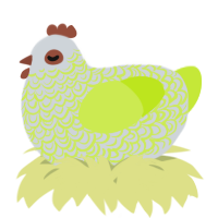 A mist and lime chicken with a double-lace pattern