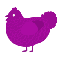 A plum chicken with a lace pattern