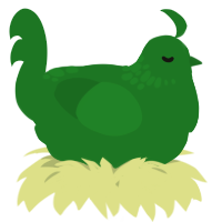 A leaf chicken with a neck-speckle pattern