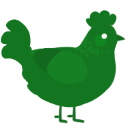 A leaf chicken with a neck-speckle pattern