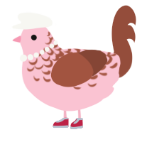 A rose and russet chicken with a half-lace pattern