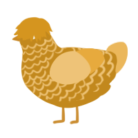 A ochre and honey chicken with a lace pattern