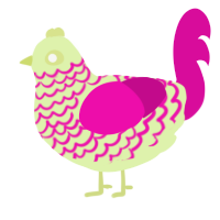 GetInto Hypnosis Mic, a apple and fuchsia chicken with a lace pattern