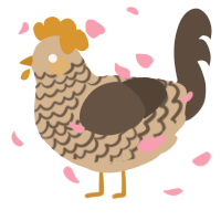 A beige and bark chicken with a lace pattern