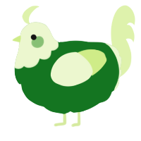 A leaf and apple chicken with a head pattern