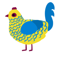 (unnamed), a yellow and sapphire chicken with a lace pattern