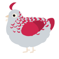 A mist and crimson chicken with a half-lace pattern