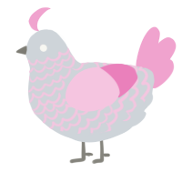 A mist and pink chicken with a lace pattern