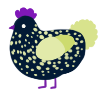 A tumblr and lemon chicken with a speckle pattern
