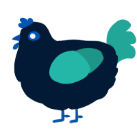 A tumblr and turquoise chicken