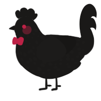 A sable chicken with a speckle pattern