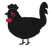 A sable chicken with a speckle pattern
