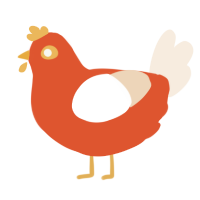 A vermilion and cream chicken